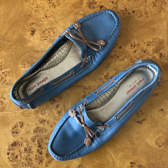 Marc Joseph Cypress Hill Loafers Blue Driving Shoes - Picture 1 of 7